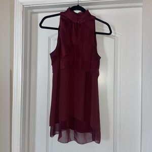White House Black Market Burgundy Sleeveless Blouse